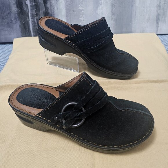 Great Northwest Indigo Chavira Black Suede Slip On Clogs Mules Shoes Size 6.5 - Picture 3 of 7